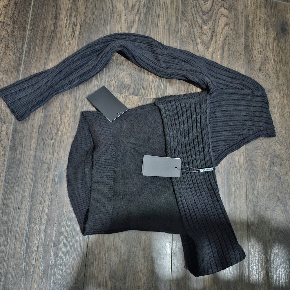 JLUXLABEL Black One-Shoulder Ribbed Top - Picture 4 of 4